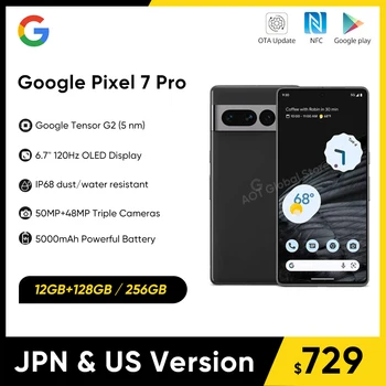 Google Pixel 7 Pro 5G Смартфон Android 13 Восьмиядерный Мобильный телефон 6,7 