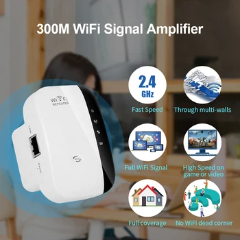 Беспроводной WiFi Ретранслятор WiFi Удлинитель 300 Мбит/с Wifi Усилитель сигнала Сетевой Маршрутизатор Ретранслятор 802.11N/B/G Усилитель Точки доступа 4