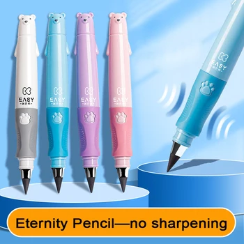 Новая технология Kawaii, Красочный Вечный карандаш для неограниченного письма, 0,5 мм, ручка без чернил, Мультяшный Медведь, Принадлежности для Рисования, Подарки Новизны