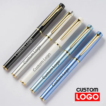 Рекламная нейтральная ручка, подарок с логотипом на заказ, многоцветная имитация металла, Деловая ручка для подписи, Школьные канцелярские принадлежности Оптом -D00006