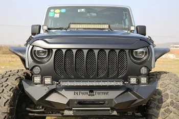 Передняя решетка-трансформер SXMA, решетка с орлиным глазом, Автомобильные аксессуары с сеткой, ABS, матовый черный для Jeep Wrangler JK 2007-2017