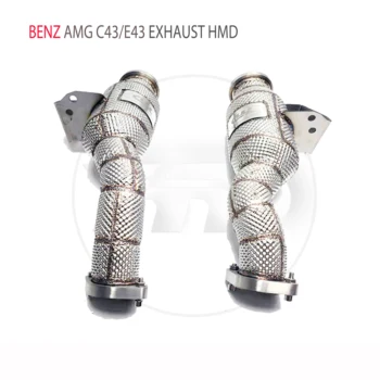 Сливная труба выпускного коллектора HMD для Benz AMG C43 E43 Автомобильные аксессуары с коллектором каталитического нейтрализатора без патрубка Cat 0
