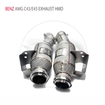 Сливная труба выпускного коллектора HMD для Benz AMG C43 E43 Автомобильные аксессуары с коллектором каталитического нейтрализатора без патрубка Cat 1