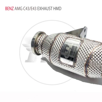 Сливная труба выпускного коллектора HMD для Benz AMG C43 E43 Автомобильные аксессуары с коллектором каталитического нейтрализатора без патрубка Cat 4