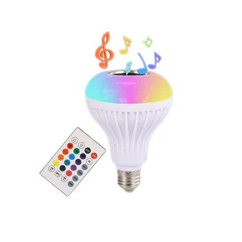 E27 Smart RGB RGBW беспроводная Bluetooth-колонка, воспроизводящая музыку, светодиодная лампа с регулируемой яркостью + 24 клавиши дистанционного управления
