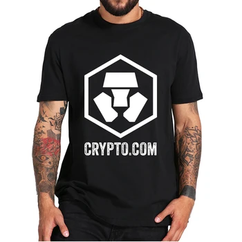 Токен CRO Crypto.com Футболка Классические мужские футболки с криптовалютами на блокчейне, футболки с круглым вырезом из 100% хлопка Европейского размера