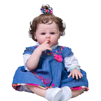 60 СМ Возрожденная малышка Эрин Девочка кукла с укоренившимися волосами, мягкое обнимающееся тело, 3D кожа, высококачественная силиконовая кукла ручной работы