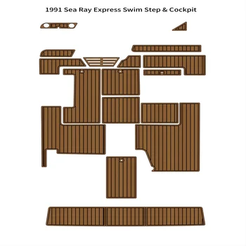 1991 Sea Ray Express, платформа для плавания, кокпит, коврик для пола из вспененного EVA тикового дерева