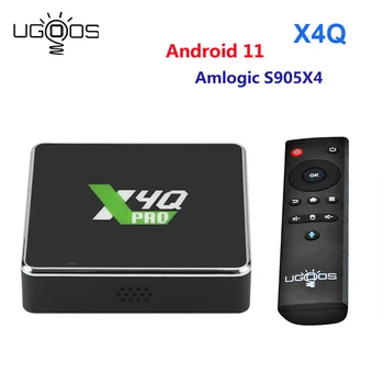 Ugoos X4Q Pro Smart TV Box Android 11 Amlogic S905X4 X4Q Plus 4 ГБ 64 ГБ DDR4 2,4 G 5G WiFi BT5.1 1000M 4K HD телеприставка X4Q CUBE