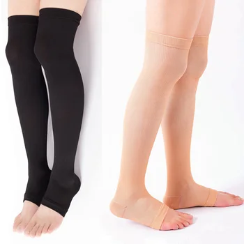 1 пара Компрессионных носков для бега, Ортопедические Поддерживающие Чулки до колена, Защита голеностопного сустава, Футбол, лыжи, Варикозное расширение вен