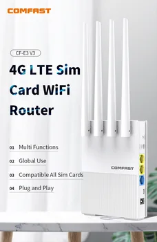 Comfast Высокоскоростная Уличная 4G SIM-карта, Портативная беспроводная точка доступа Wi-Fi, подключаемый Беспроводной маршрутизатор Wi-Fi CF-E3