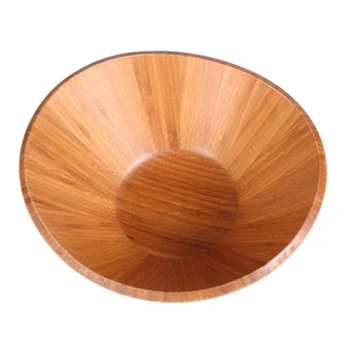 Оптовая продажа, 100% Бытовая экологически чистая деревянная чаша из натурального бамбука, круглая чаша ручной работы 0