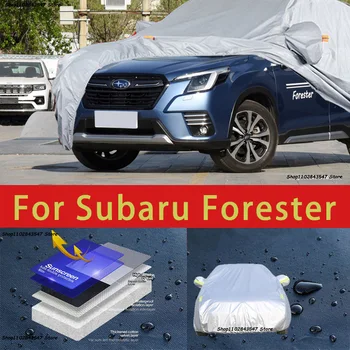 Для Subaru Forester Наружная защита Полные автомобильные чехлы Снежный покров Солнцезащитный козырек Водонепроницаемые пылезащитные внешние автомобильные аксессуары