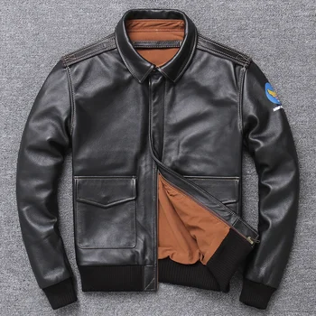 Мужская Брендовая дизайнерская куртка из натуральной кожи A2 Pilot Air Force, винтажная мотоциклетная байкерская куртка, пальто большого размера