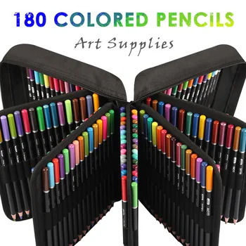 180 Цветов, набор цветных карандашей для профессиональной рисования от руки, школьные принадлежности, Детские цветные карандаши для рисования