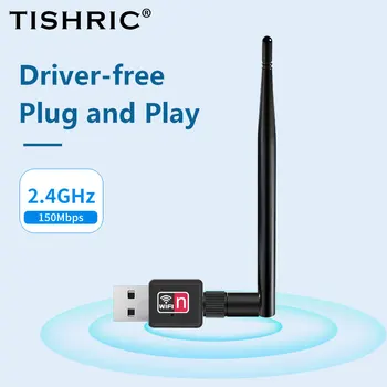 TISHRIC Wi-Fi Адаптер С Длинной Антенной 81885DB Беспроводная Сетевая карта 2,4 ГГц 150 Мбит/с USB WiFi Адаптер 802.11 b/g/ n Для ПК Windows 0