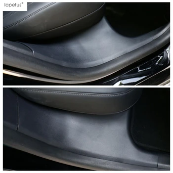Защитная накладка на порог задней двери, накладка на направляющие передних сидений, защита от ударов, отделка салона автомобиля, Аксессуары для Tesla Модель Y 2021 2022 1