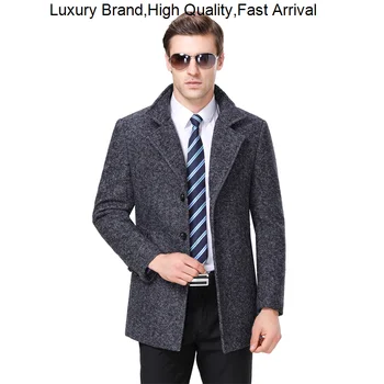 Осенне-Зимнее Твидовое пальто в горошек, приталенная полушерстяная куртка, Высококачественная Корейская мужская одежда