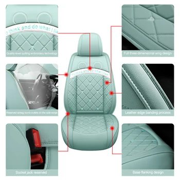 Для Peugeot e-2008 2013-2023 Аксессуары для салона Автомобиля Four Seasons Водонепроницаемый защитный чехол для автокресла 5