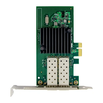 NHI350AM2 PCI-E X1 Двухпортовая Гигабитная Сетевая карта SFP Сервер Сетевая карта I350-F2 Волоконно-оптическая Сетевая карта Зеленого Цвета 2