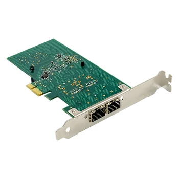 NHI350AM2 PCI-E X1 Двухпортовая Гигабитная Сетевая карта SFP Сервер Сетевая карта I350-F2 Волоконно-оптическая Сетевая карта Зеленого Цвета 3