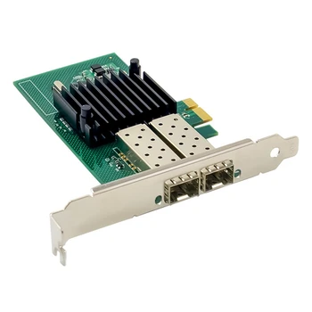 NHI350AM2 PCI-E X1 Двухпортовая Гигабитная Сетевая карта SFP Сервер Сетевая карта I350-F2 Волоконно-оптическая Сетевая карта Зеленого Цвета 4