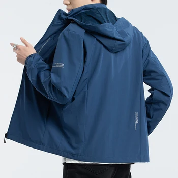 Летняя Легкая Дышащая Солнцезащитная УФ-Защитная Куртка С капюшоном UPF50 + Кожаное Пальто, Однослойная Мужская Тонкая Мужская Ветровка, Пара