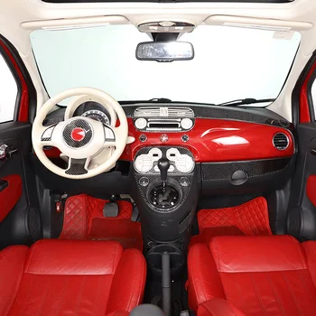 Для 2007-19 Fiat 500, наклейка на руль автомобиля из мягкого углеродного волокна, рамка для кнопок, аксессуары для интерьера и экстерьера автомобиля