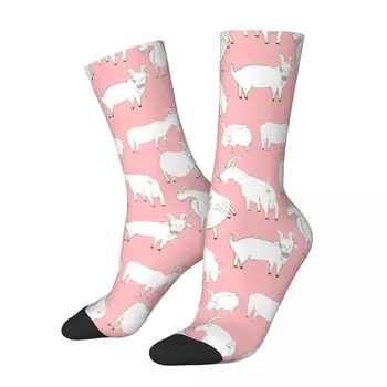 Осенне-зимний сумасшедший дизайн Унисекс, розовые носки для игры в козы, дышащие баскетбольные носки с животными