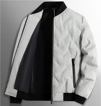Модная мужская пуховая куртка, дышащий теплый пуховик на утином пуху для мужчин, зимнее ветрозащитное пальто на открытом воздухе 0