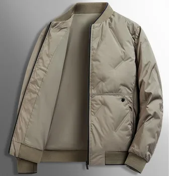 Модная мужская пуховая куртка, дышащий теплый пуховик на утином пуху для мужчин, зимнее ветрозащитное пальто на открытом воздухе 2