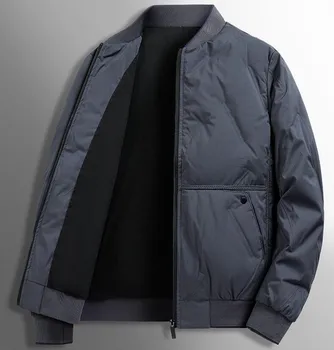 Модная мужская пуховая куртка, дышащий теплый пуховик на утином пуху для мужчин, зимнее ветрозащитное пальто на открытом воздухе 4