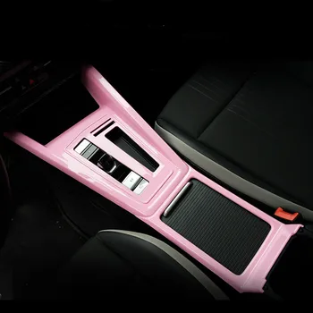 Розовая автомобильная центральная панель передач, держатель для напитков, наклейка на панель, литьевая отделка для Volkswagen Golf 8 2021 для укладки
