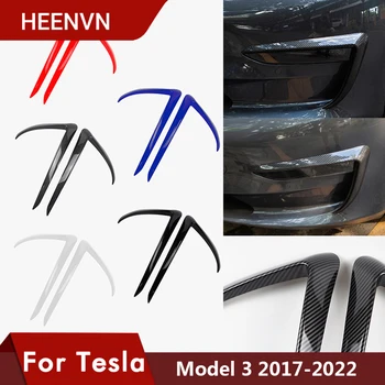 Heenvn Отделка Переднего лезвия Для Tesla Model 3 2021 Аксессуары Из Матового Углеродного Волокна ABS Черный Белый Автомобильные Аксессуары Model3 2022 Три