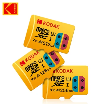 10шт Kodak 256 ГБ Micro SD Карта 128 ГБ Карта памяти 128 ГБ Microsd cartao de memoria 256 ГБ Высокоскоростная флэш-карта TF + SD-адаптер 1