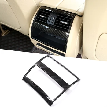 Наклейка для отделки выхода кондиционера в салоне заднего ряда для BMW 5 серии F10 520 525 2011-2016 Аксессуар из углеродного волокна черный 1 шт