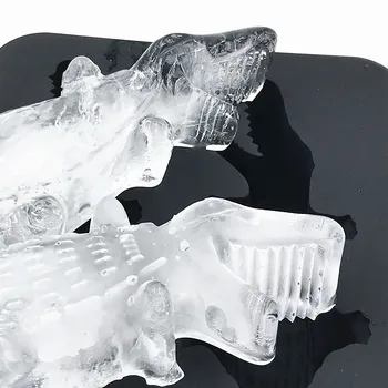 Форма для льда Силиконовый лоток для кубиков льда, Форма Шара, Гибкая 3D форма для кубиков льда в виде Крокодила, Силиконовая форма для кубиков льда, Лоток для изготовления четырех Cayman Barware