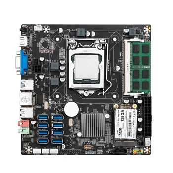 Материнская плата для майнинга TISHRIC ATX-B75E с 4 ГБ памяти + процессор G30 + 128 Г Для видеокарты 8 PCIE-USB3.0 GPU BTC ETH Bitcoin Miner