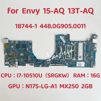 18744-1 Материнская плата для ноутбука HP ENVY 13-AQ Процессор: I7-10510U SRGKW Графический процессор: MX250 2G Оперативная память: 16G DDR4 L63127-601 100% Тест В порядке
