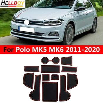 Противоскользящие Автомобильные Дверные Резиновые Коврики с Прорезями для Ворот Для VW Polo 2020 2019 MK6 AW Volkswagen polo 2015 MK5 6R 6C Аксессуары 2011-2018