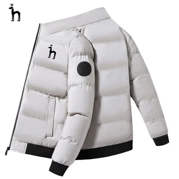 HAZZYS – Зима 2023, мужская ветровка, на молнии, для отдыха, модная, уличная куртка, хлопковое пальто, шуба