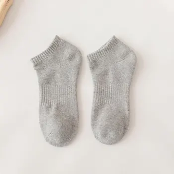 Однотонные носки Черного, Белого, серого цвета, Женские Весенне-летние дышащие спортивные носки средней длины 4