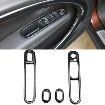 Для Mini Countryman R60 2013-2016 4 шт. Кнопки переключения стеклоподъемника автомобиля, отделка крышки, Левосторонний привод, Аксессуары из углеродного волокна ABS