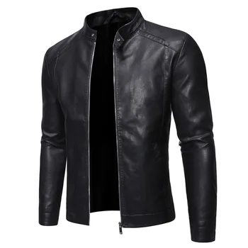 Весна 2021 года и модный тренд куртки slim fit casual eather jacket мотоциклетная куртка