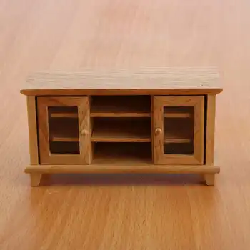 Кукольный домик в масштабе 1:12 Миниатюрная мебель StorageTVCabinet Мини-Мебель Модель Сцены Игровой дом Микроландшафт Детский подарок 3