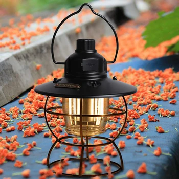 Flame Light Винтажный фонарь с USB-аккумулятором, Ретро-фонари, Антикварный металлический подвесной фонарь, походный фонарь для внутреннего и наружного использования