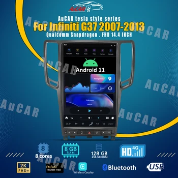 AuCar Tesla Стиль Android 11 Головное Устройство Автомобиля Радио Для Infiniti G37 2007-2013 GPS Навигация 1920*1080 14,4 Дюйма