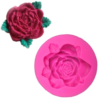 Красивый цветок в форме розы, силиконовая форма для помадки, кухонная форма для выпечки шоколадных кондитерских изделий, инструмент для украшения кружев кексов F-0108