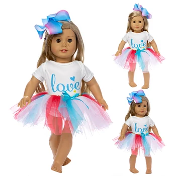 2023 Новое цветное платье с вуалью, подходящее для кукольной одежды American Girl, 18-дюймовая кукла, рождественский подарок для девочки (продается только одежда)