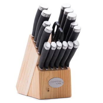 Hampton Forge ™ Epicure - Набор ножевых блоков из 17 предметов, набор кухонных ножей, набор кухонных ножей, набор ножевых блоков